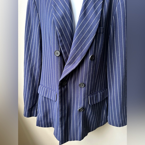 GAP Double-Breasted Pinstripe Blazer – Size M - Picture 3 of 4